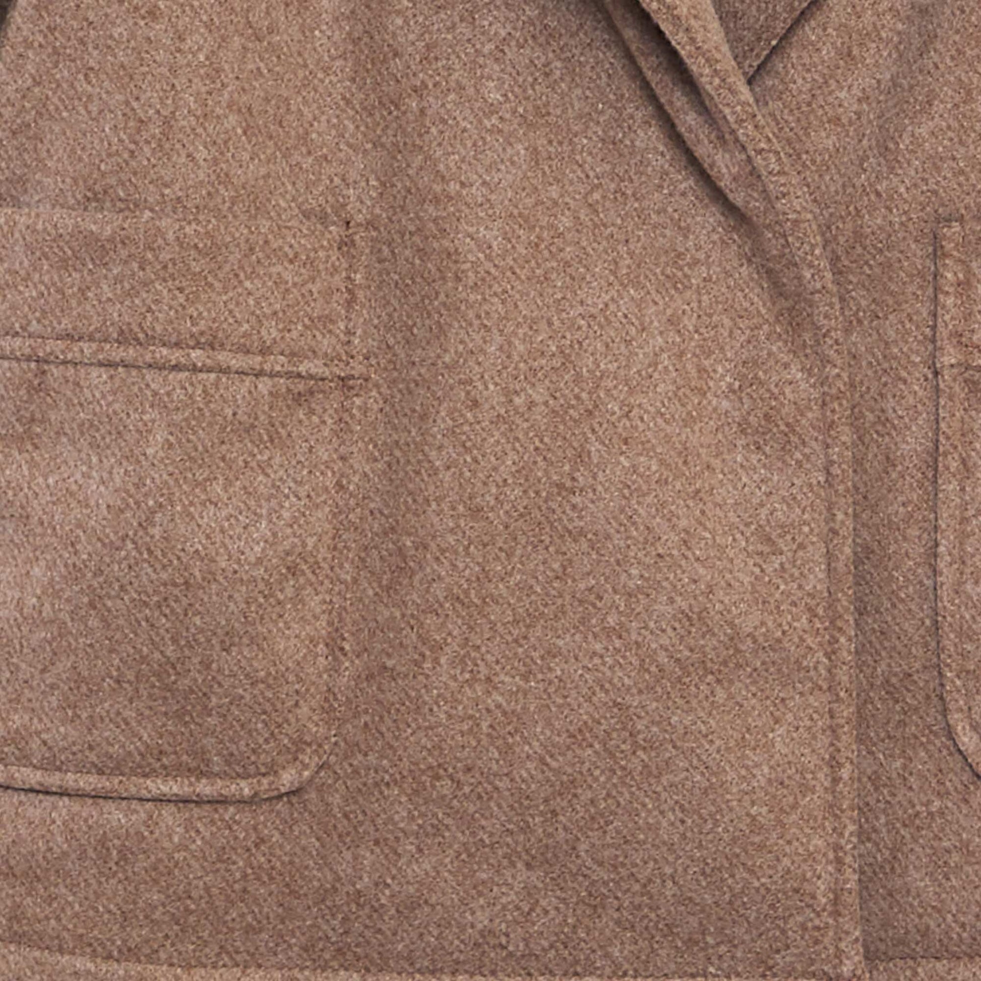 Manteau capuche fa on lainage Marron