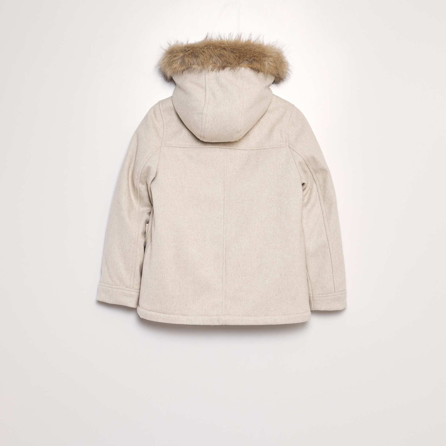 Manteau   capuche fa on lainage Beige