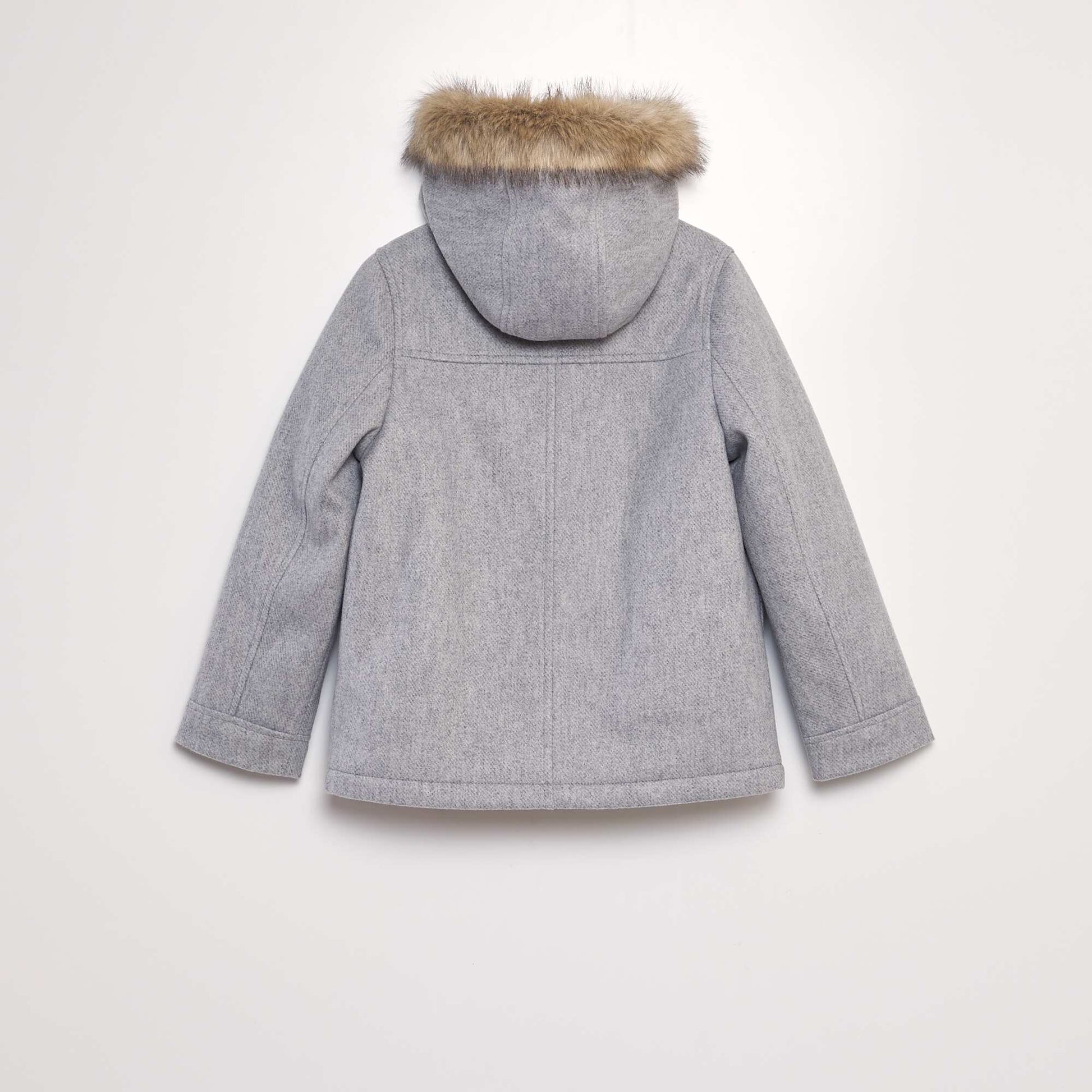 Manteau capuche fa on lainage Gris