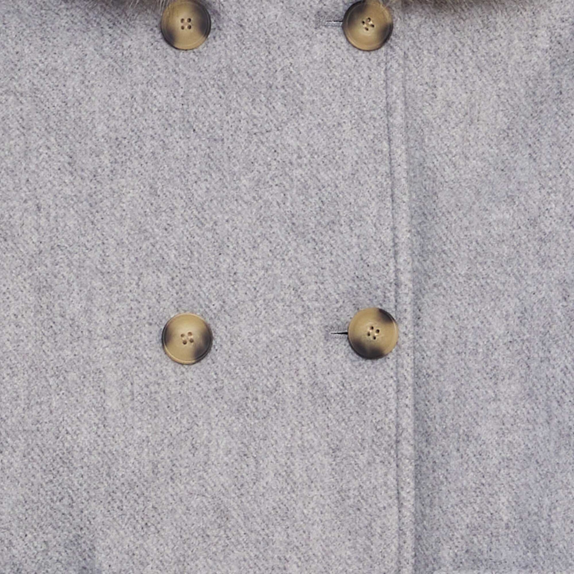 Manteau capuche fa on lainage Gris