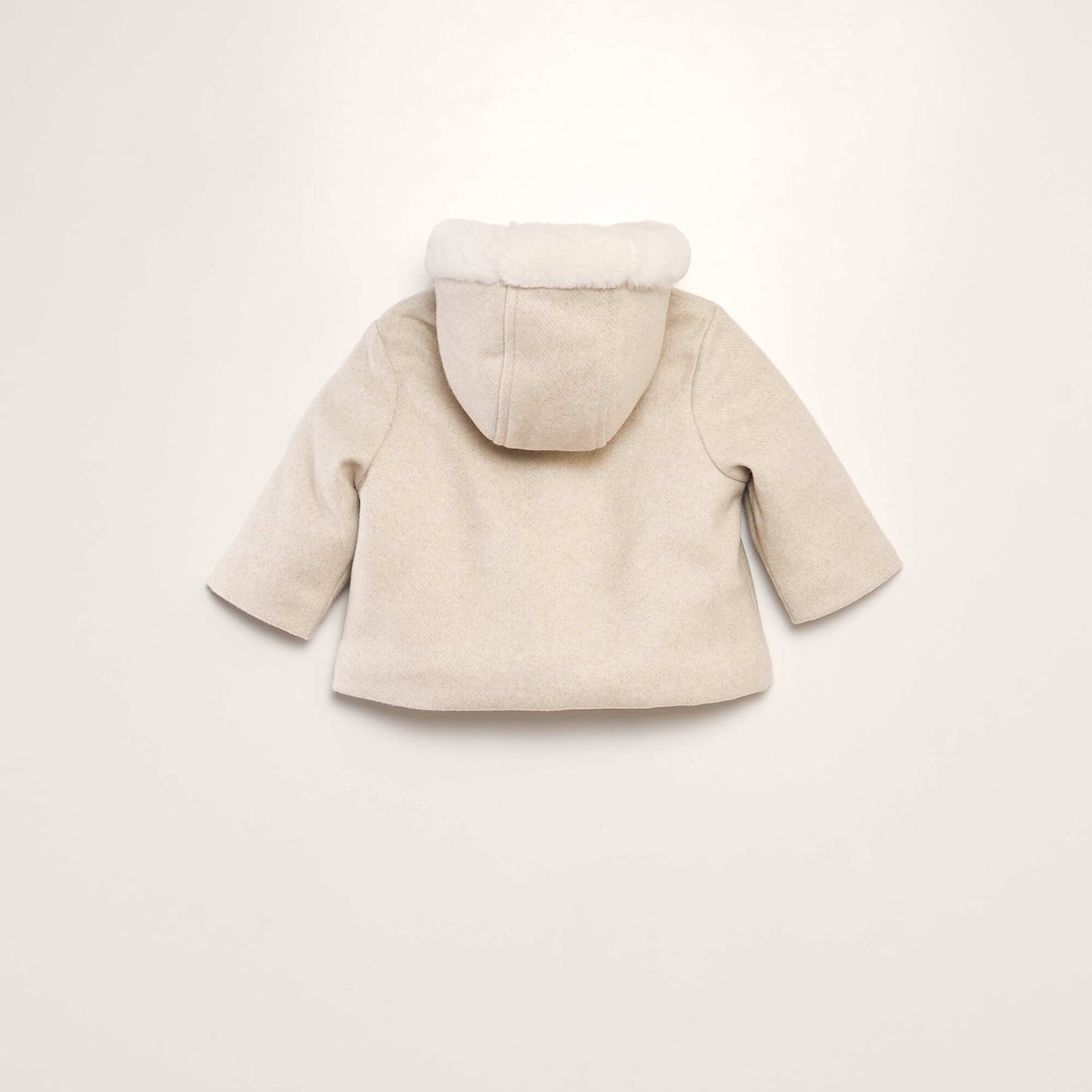 Manteau fa on lainage avec fausse fourrure Beige