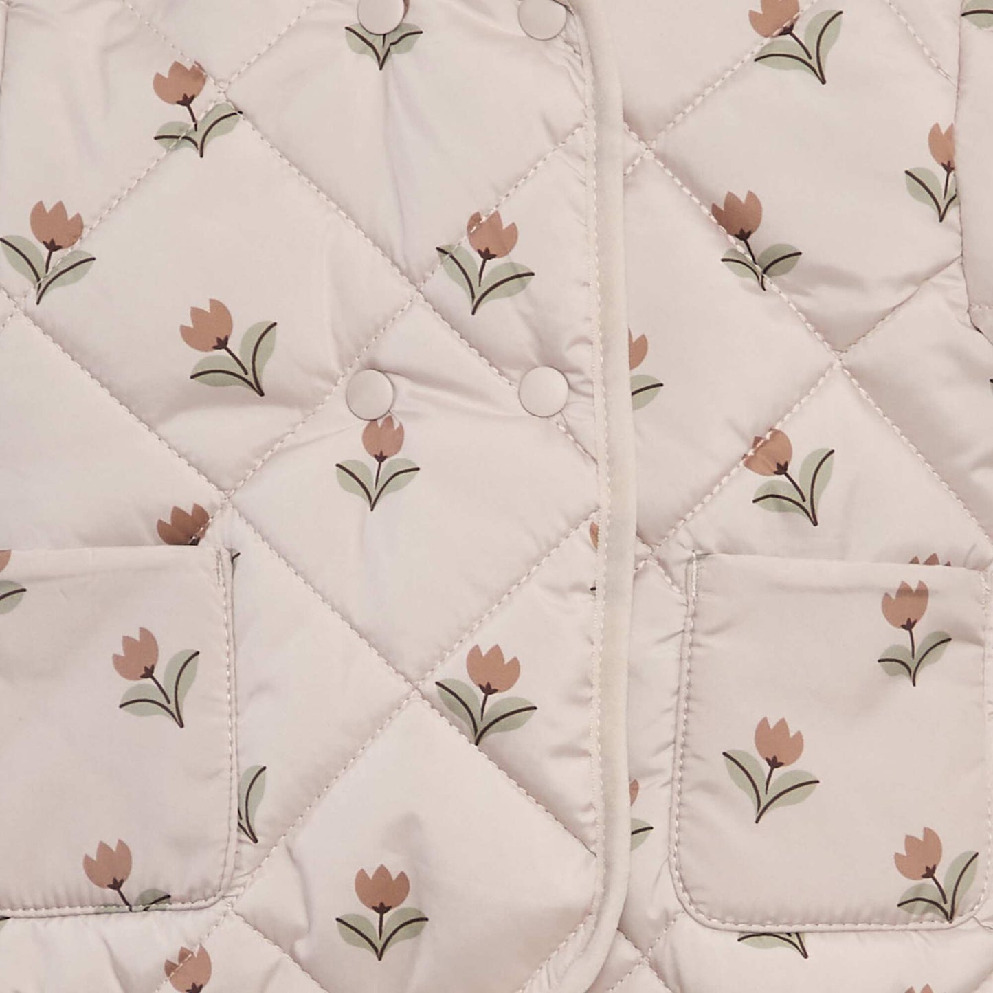 Doudoune quiltée doublée polaire Beige