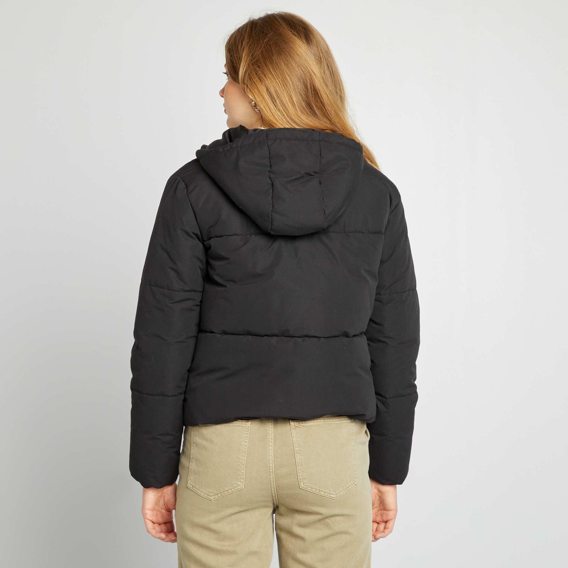 Doudoune zipp e capuche Noir