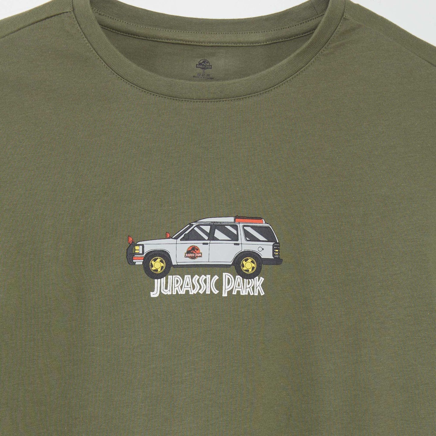 T-shirt 'Jurassic Park' en coton   col Vert