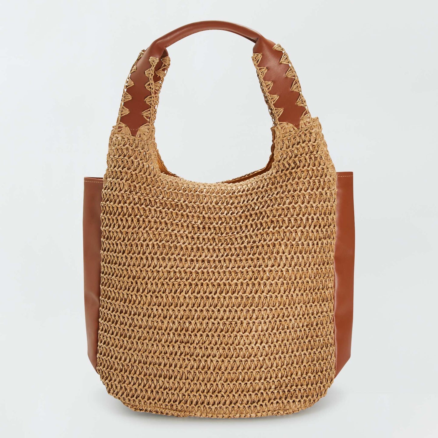 Sac sceau en paille Marron