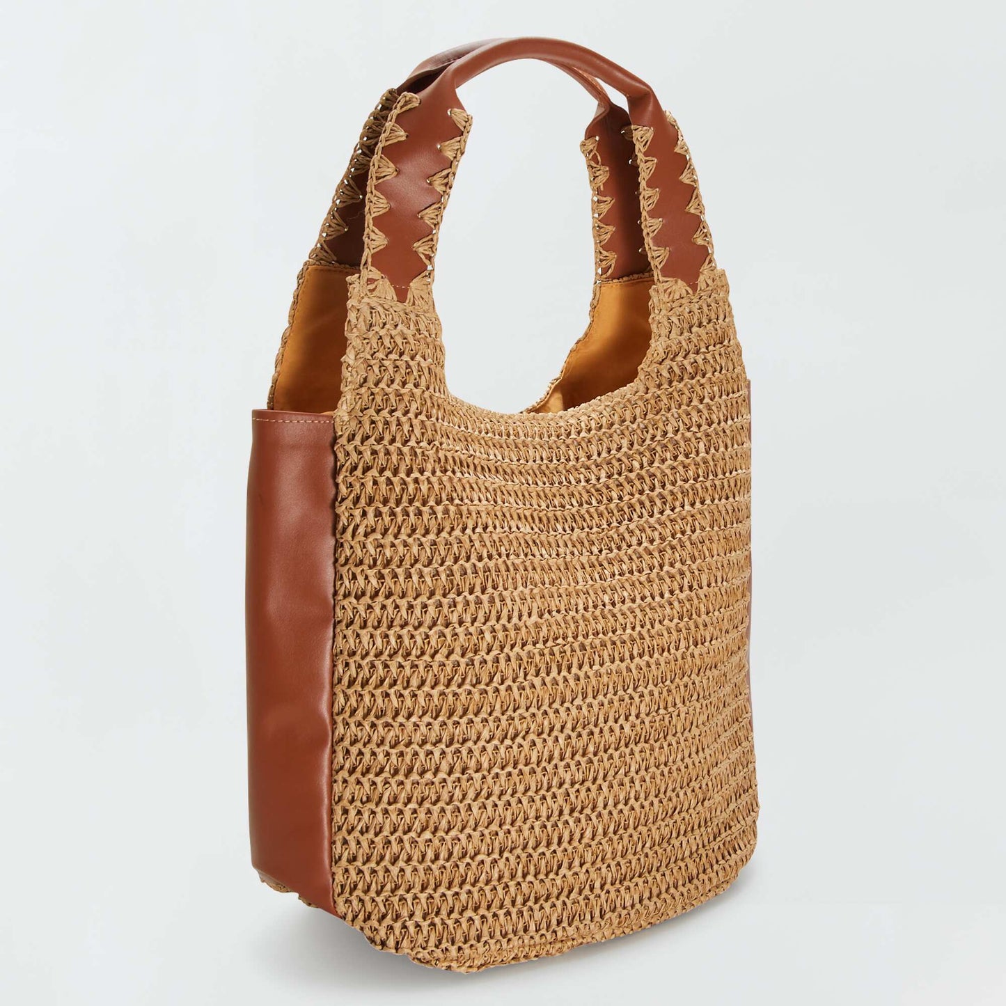 Sac sceau en paille Marron