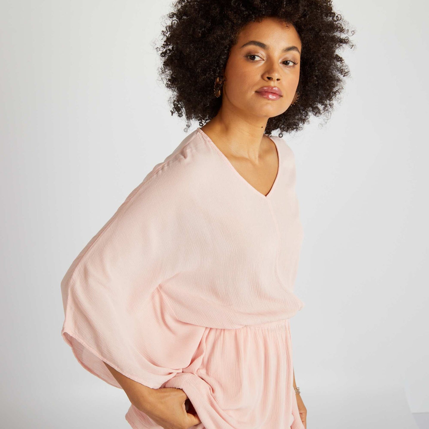 Blouse avec manches papillon Rose