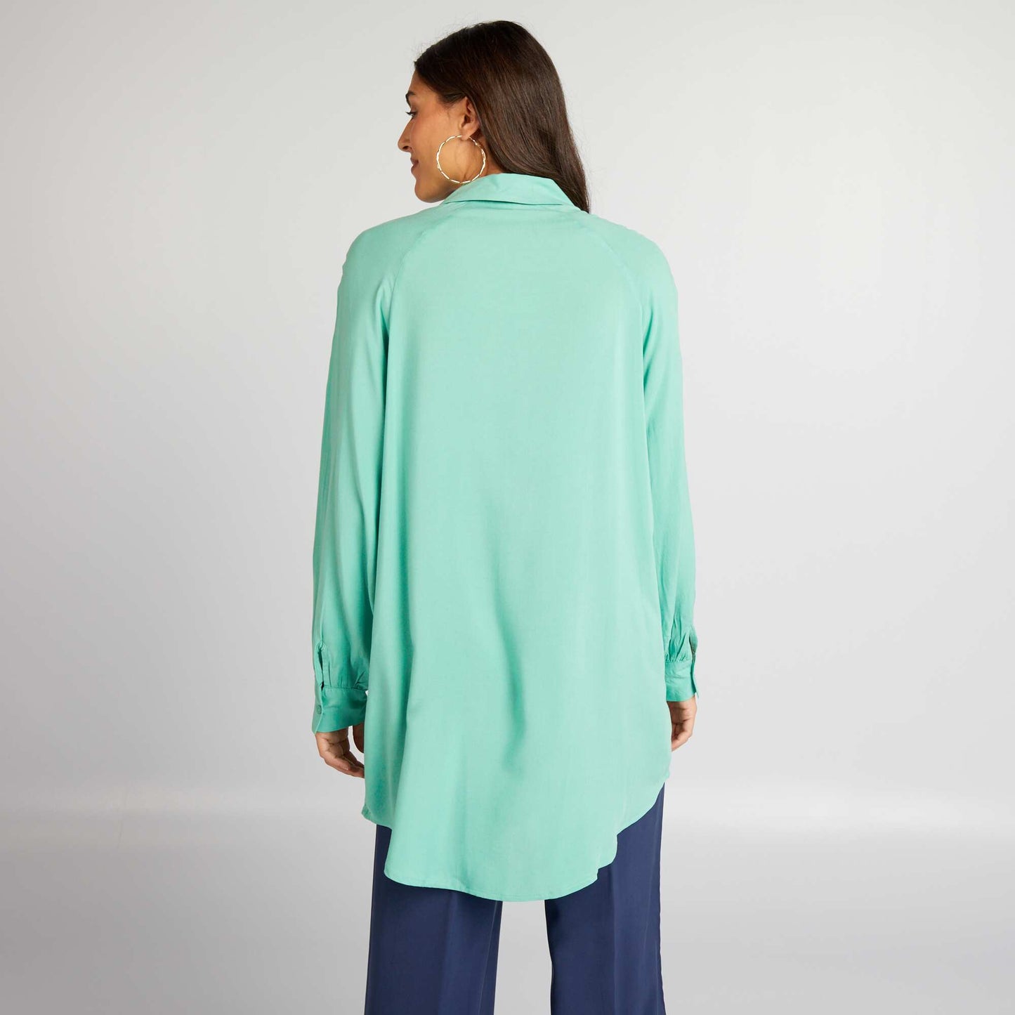 Chemise longue fluide Vert d'eau