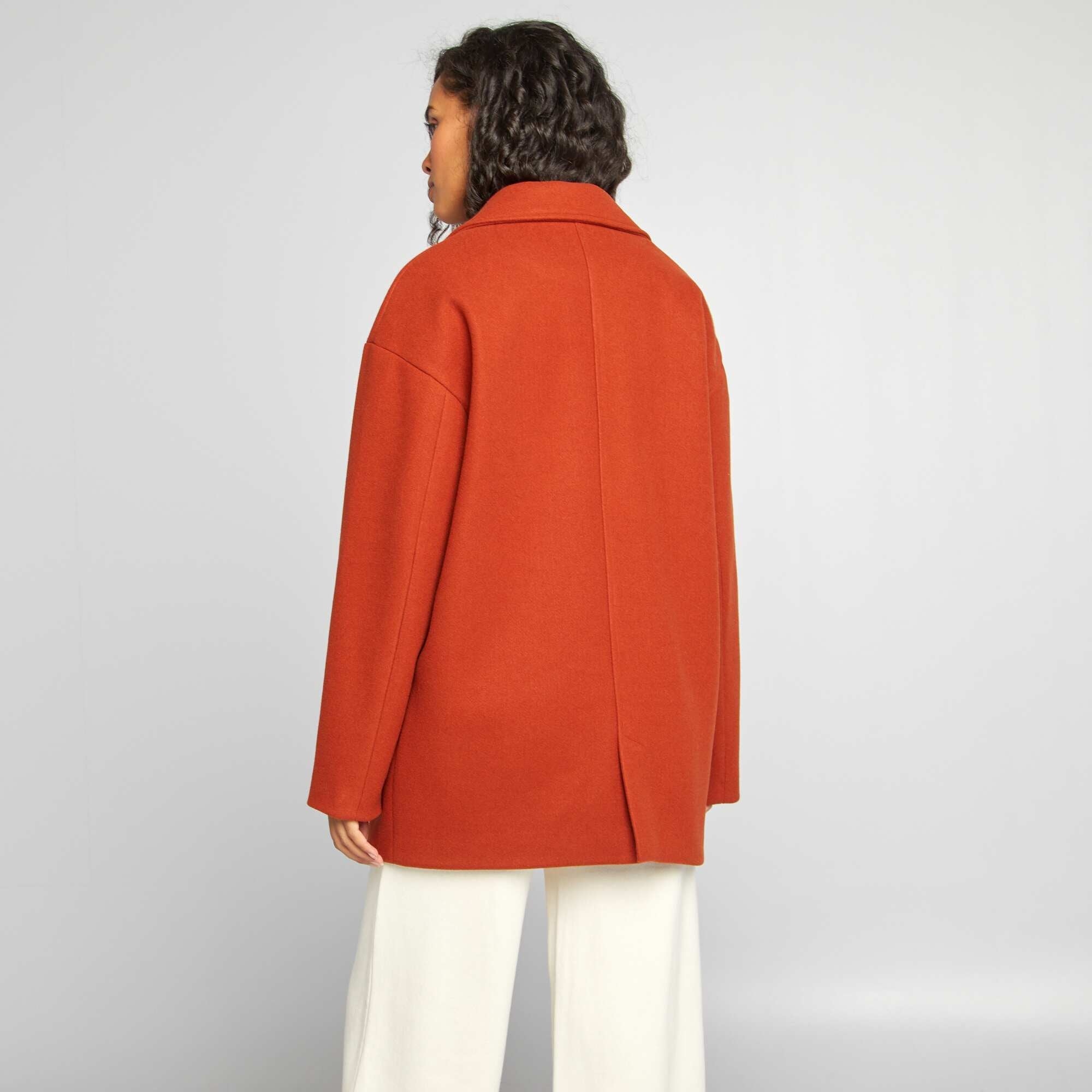 Manteau fashion laine orange