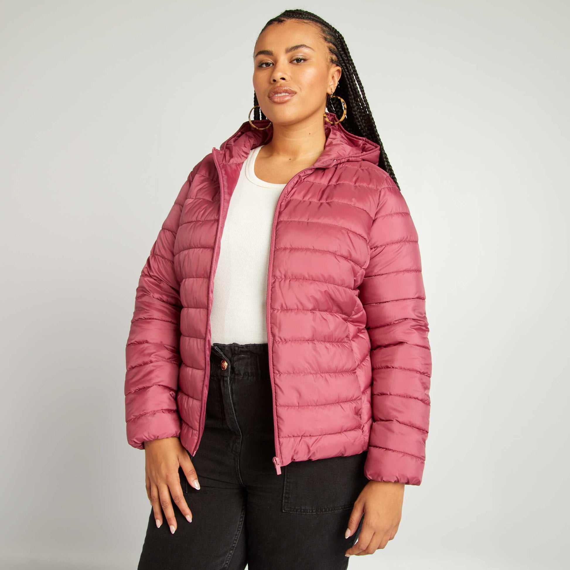 Doudoune l g re capuche Rose