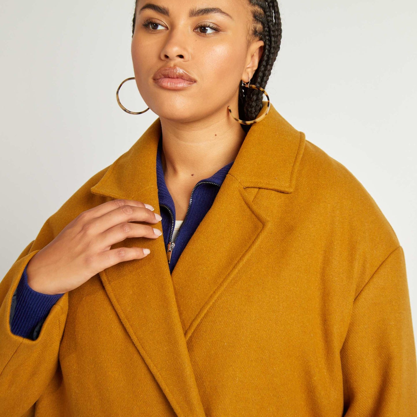 Manteau long avec double boutonnage Camel