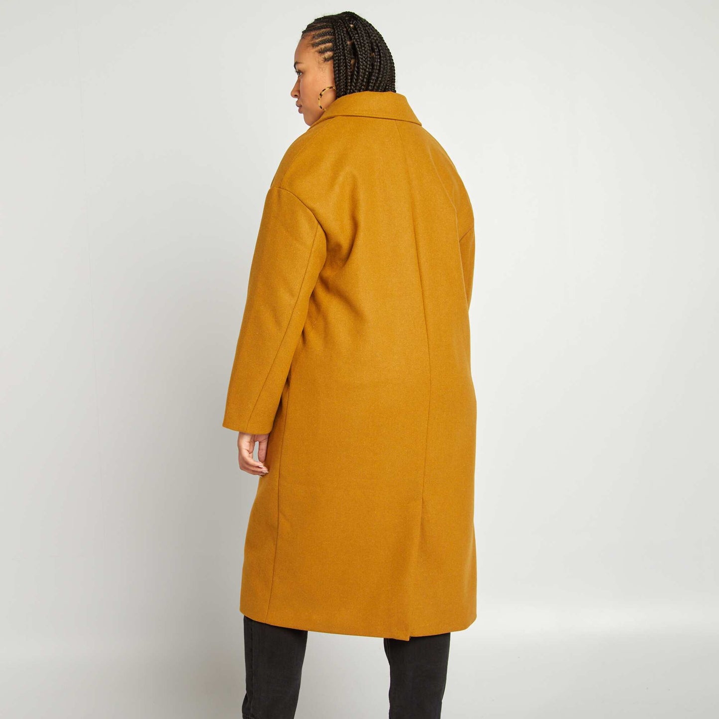 Manteau long avec double boutonnage Camel