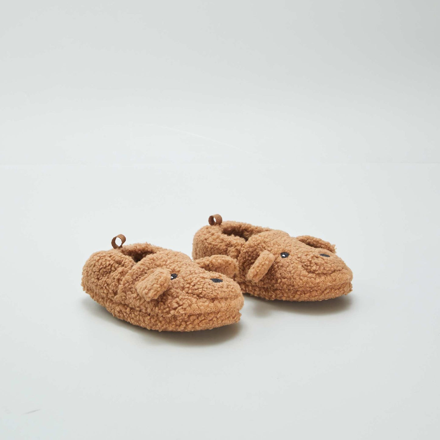 Chaussons en sherpa anim s Marron