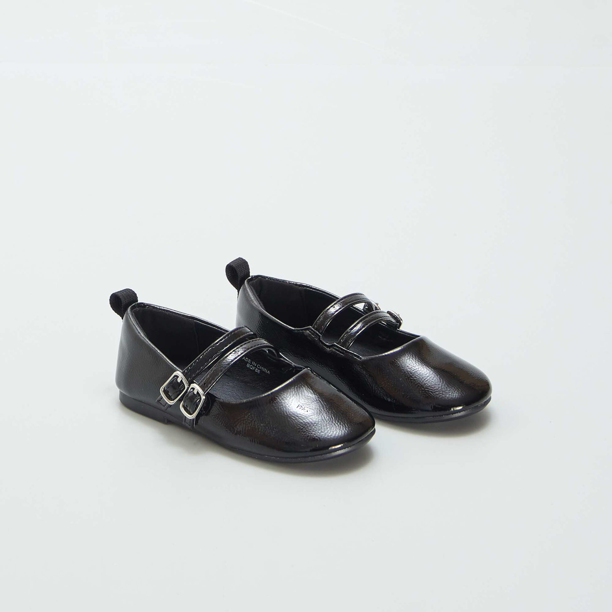 Ballerines vernies double bride noir