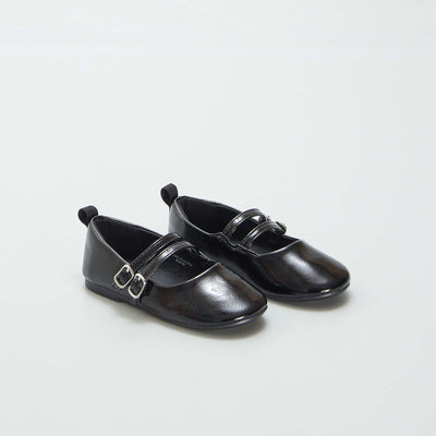 Ballerines vernies double bride noir