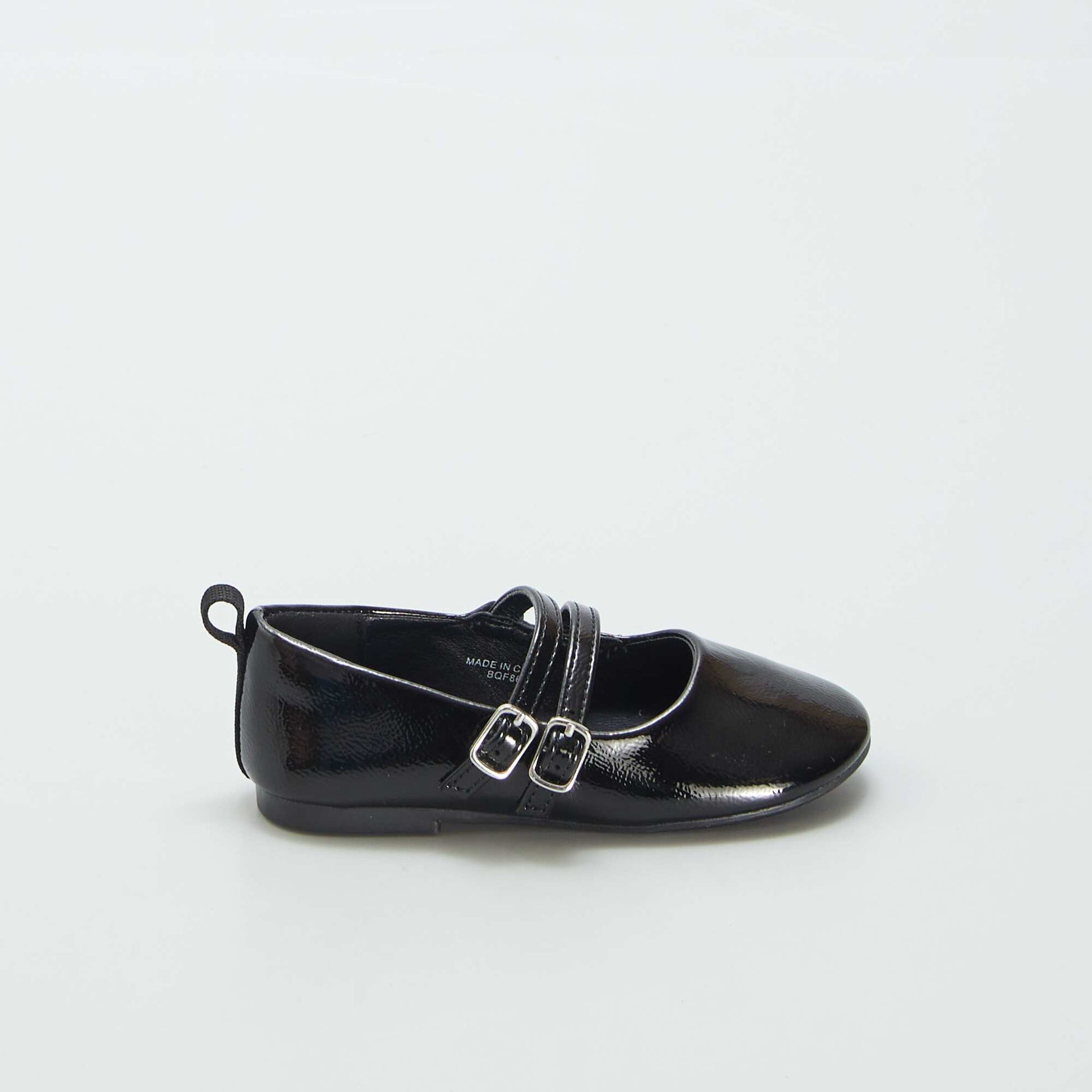 Ballerines vernies double bride noir