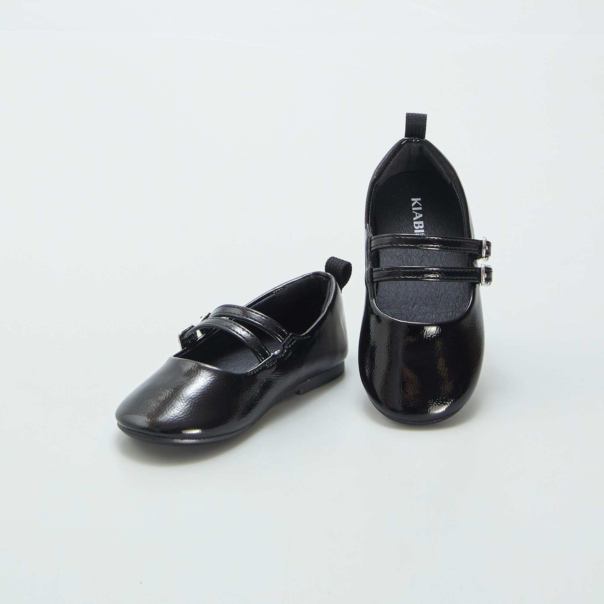 Ballerines vernies double bride noir