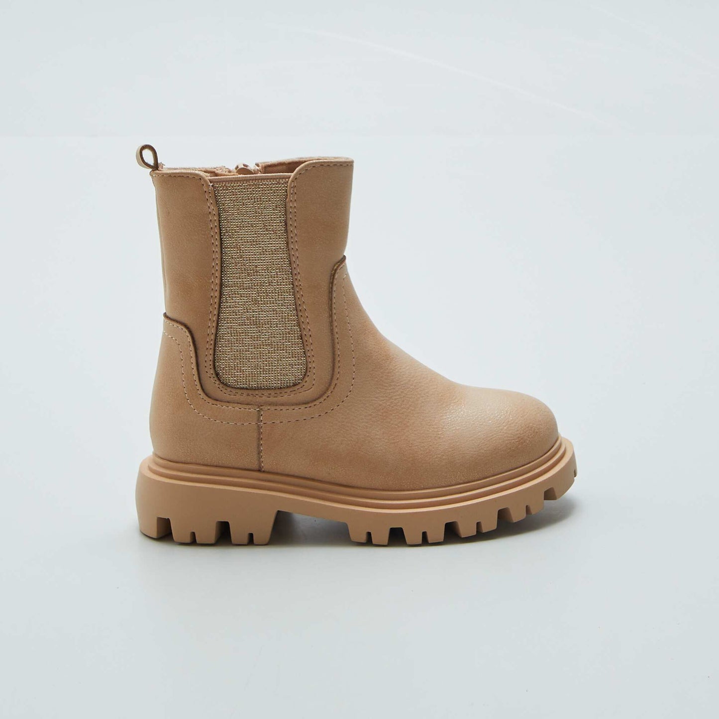 Boots chelsea avec semelle crant e Beige