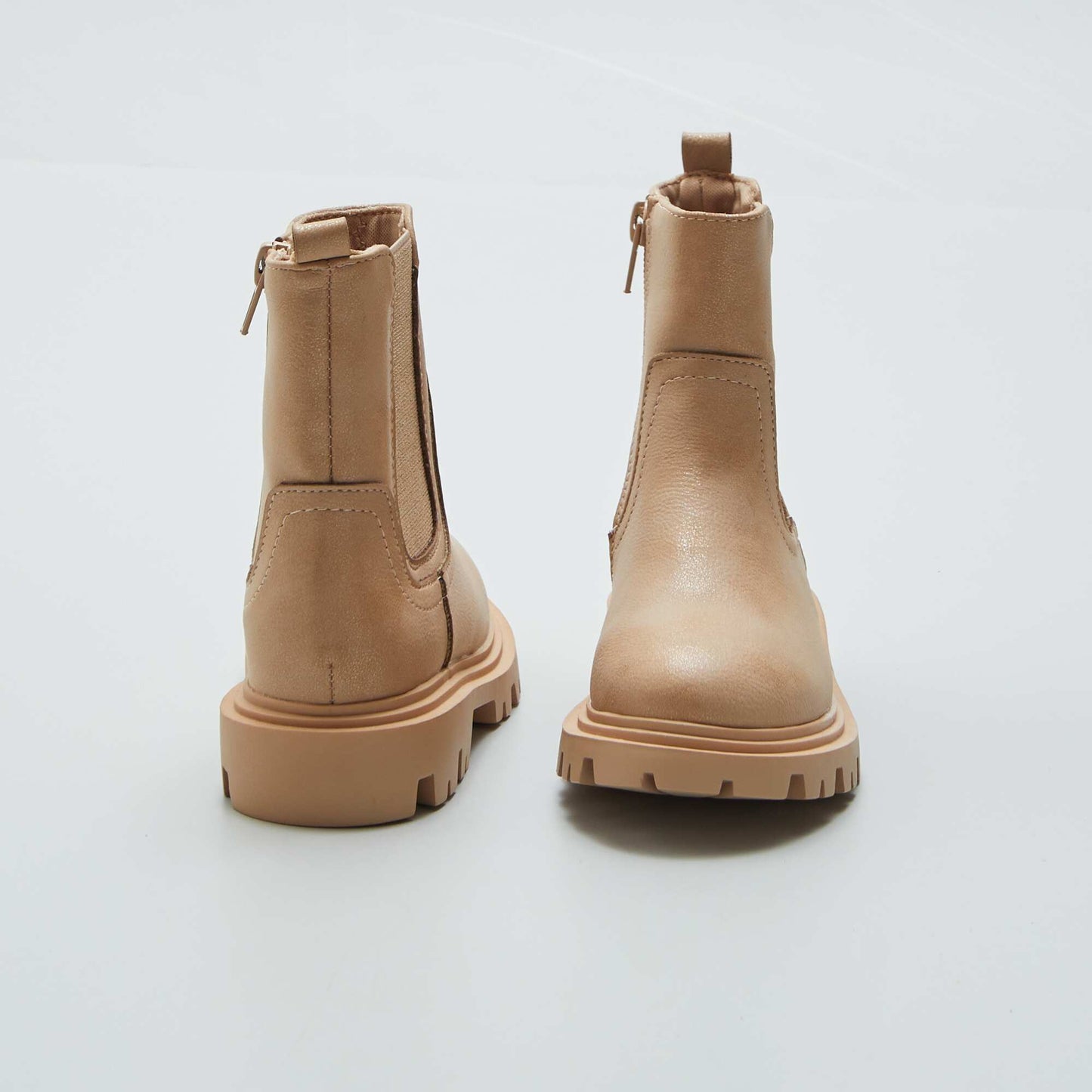 Boots chelsea avec semelle crant e Beige