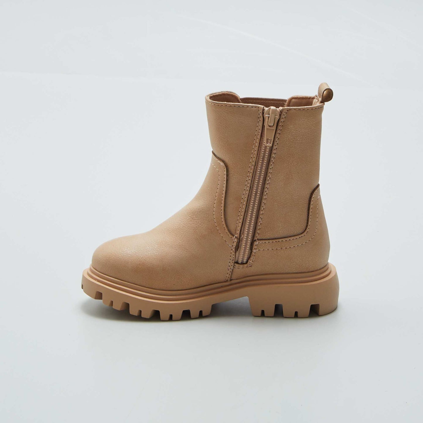 Boots chelsea avec semelle crant e Beige