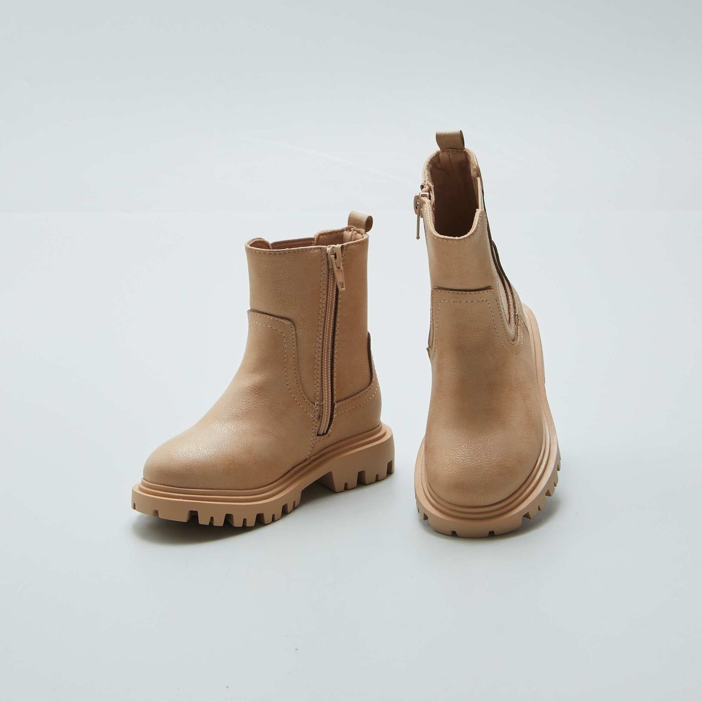 Boots chelsea avec semelle crant e Beige