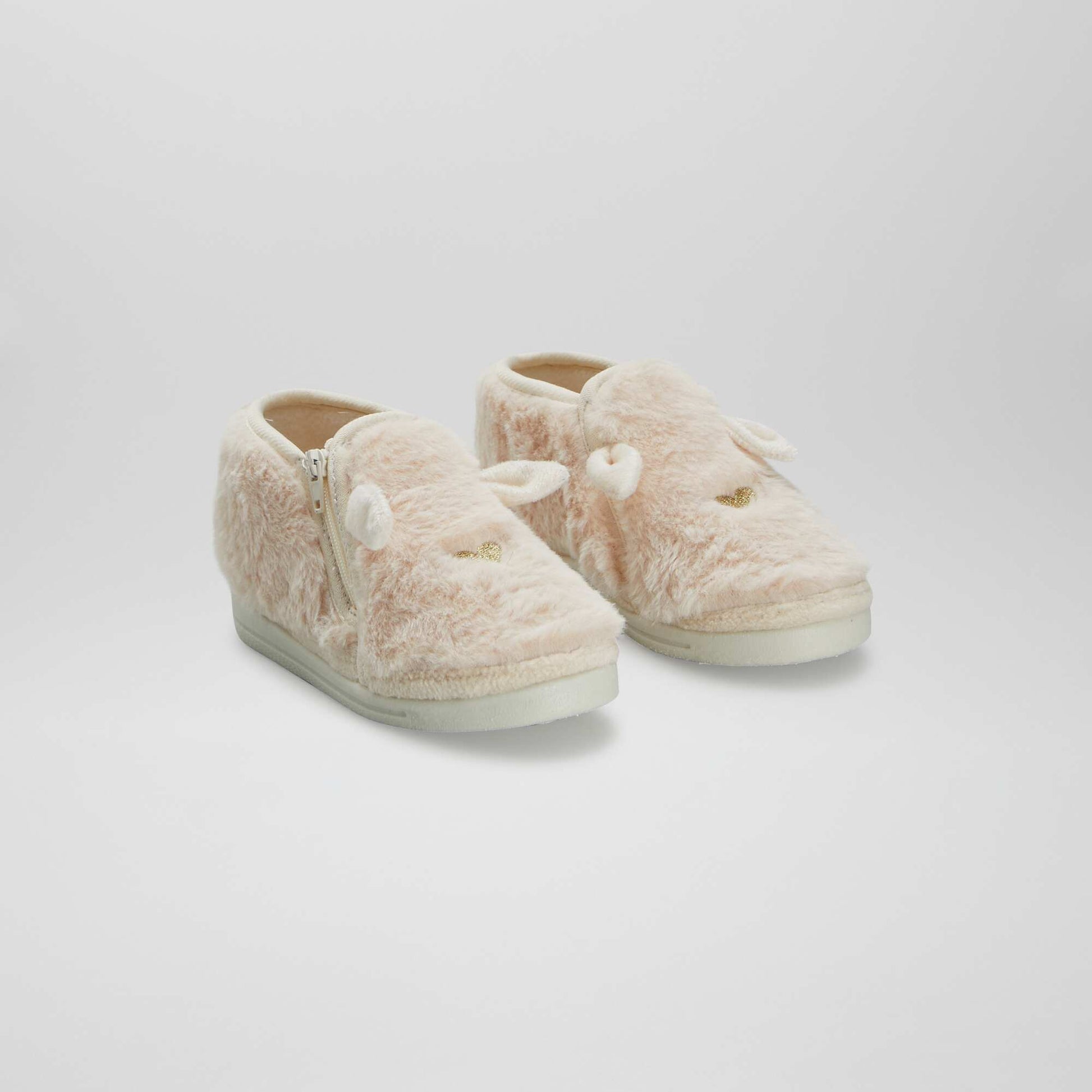 Chaussons 'lapin' Beige