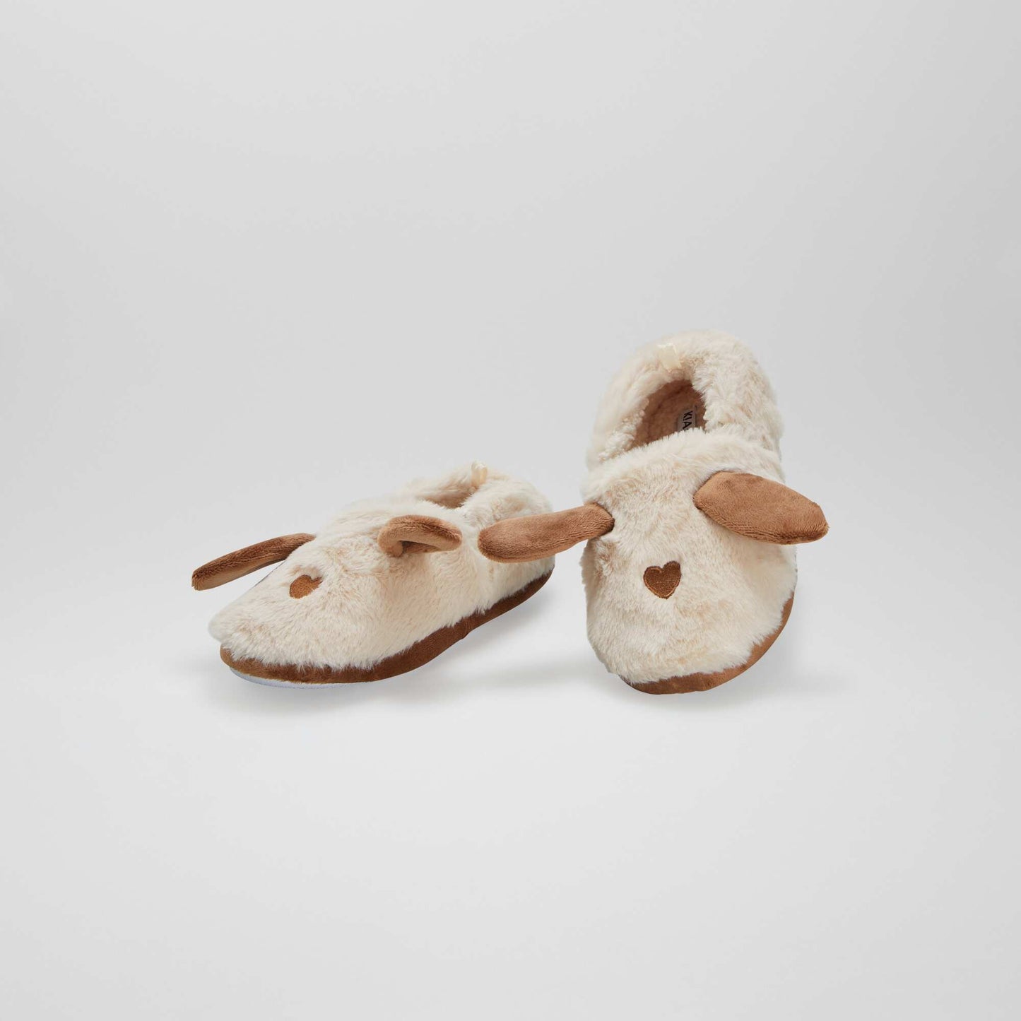 Chaussons lastiques animal Beige