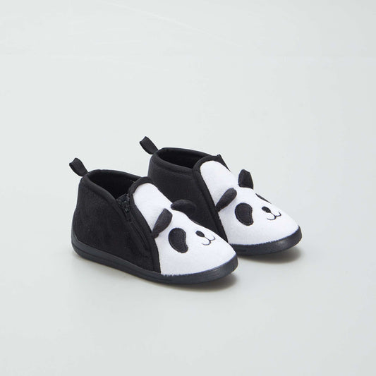 Chaussons 'panda' Blanc/noir