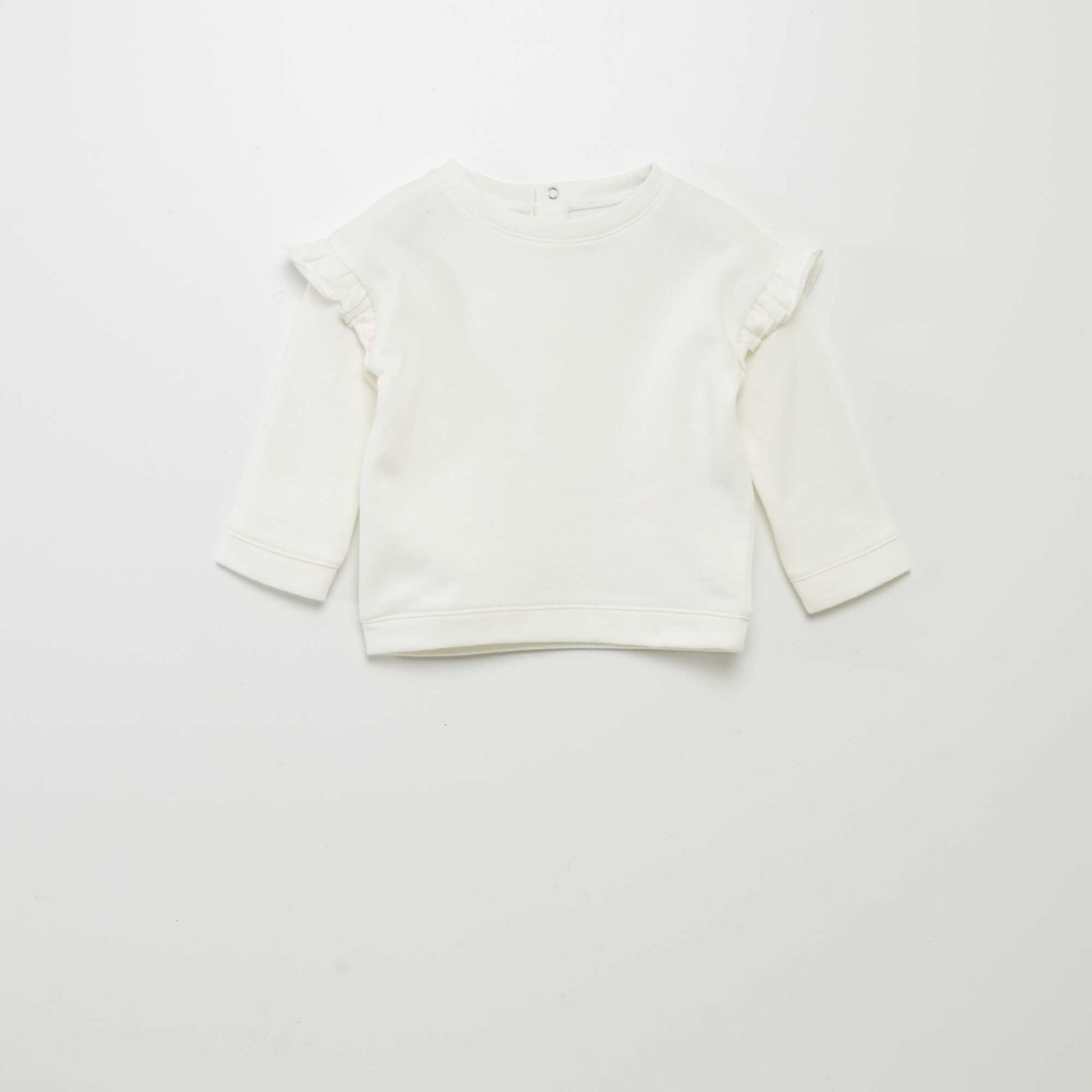 Sweat molletonn volants blanc