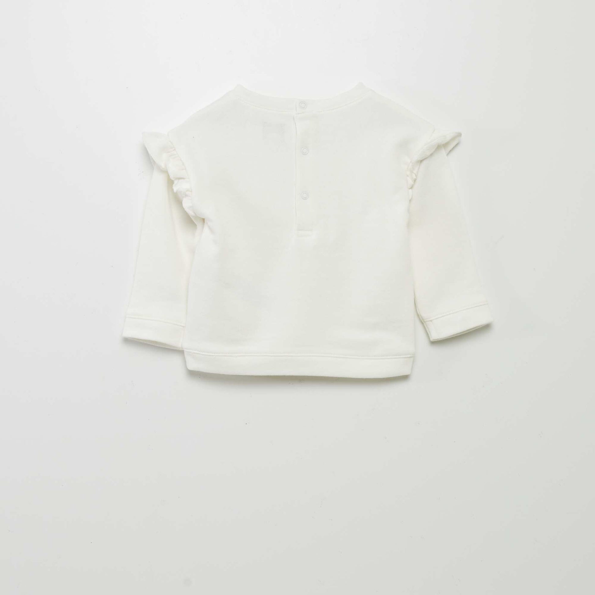Sweat molletonn volants blanc