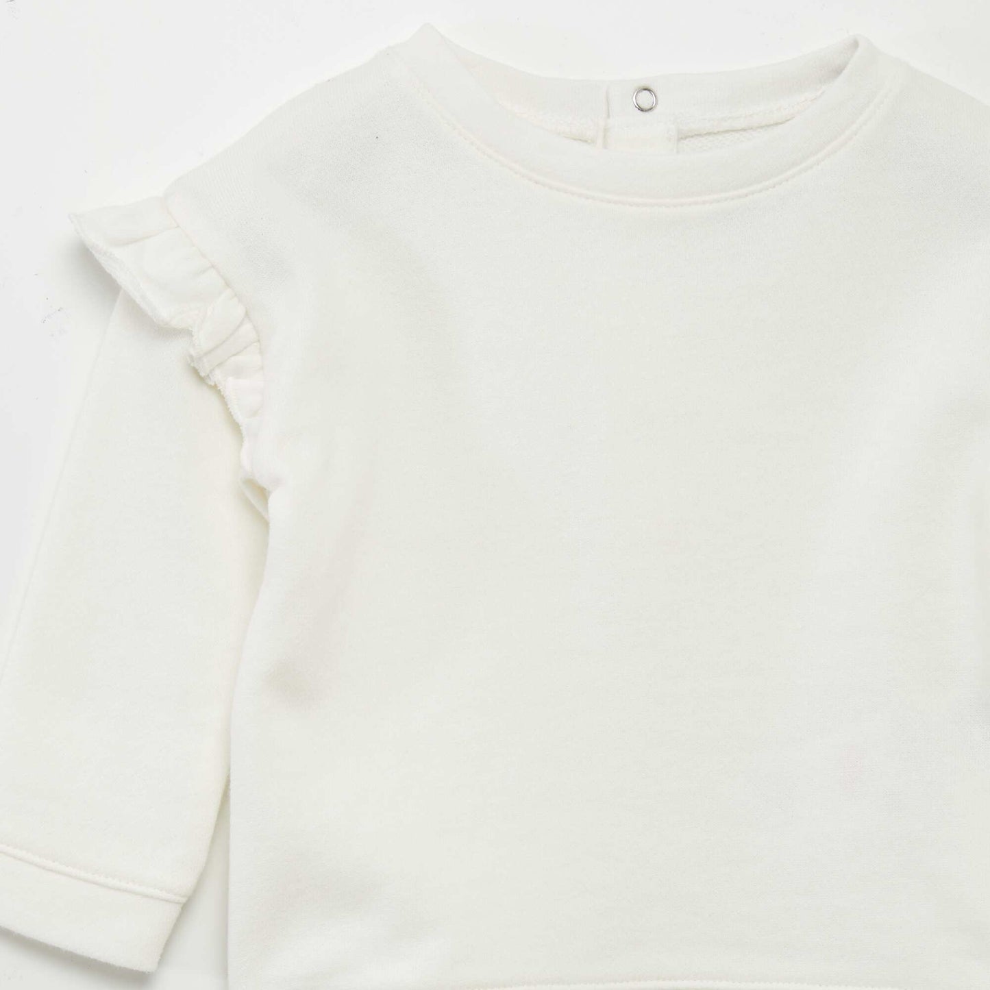 Sweat molletonn    volants blanc