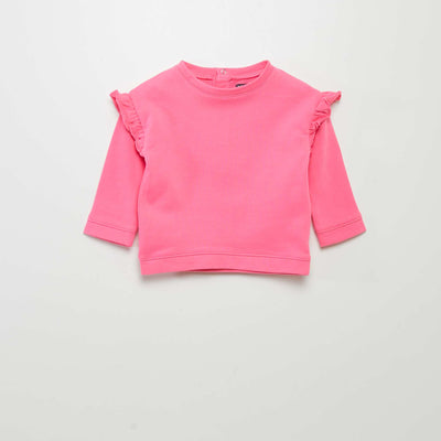 Sweat molletonn volants rose