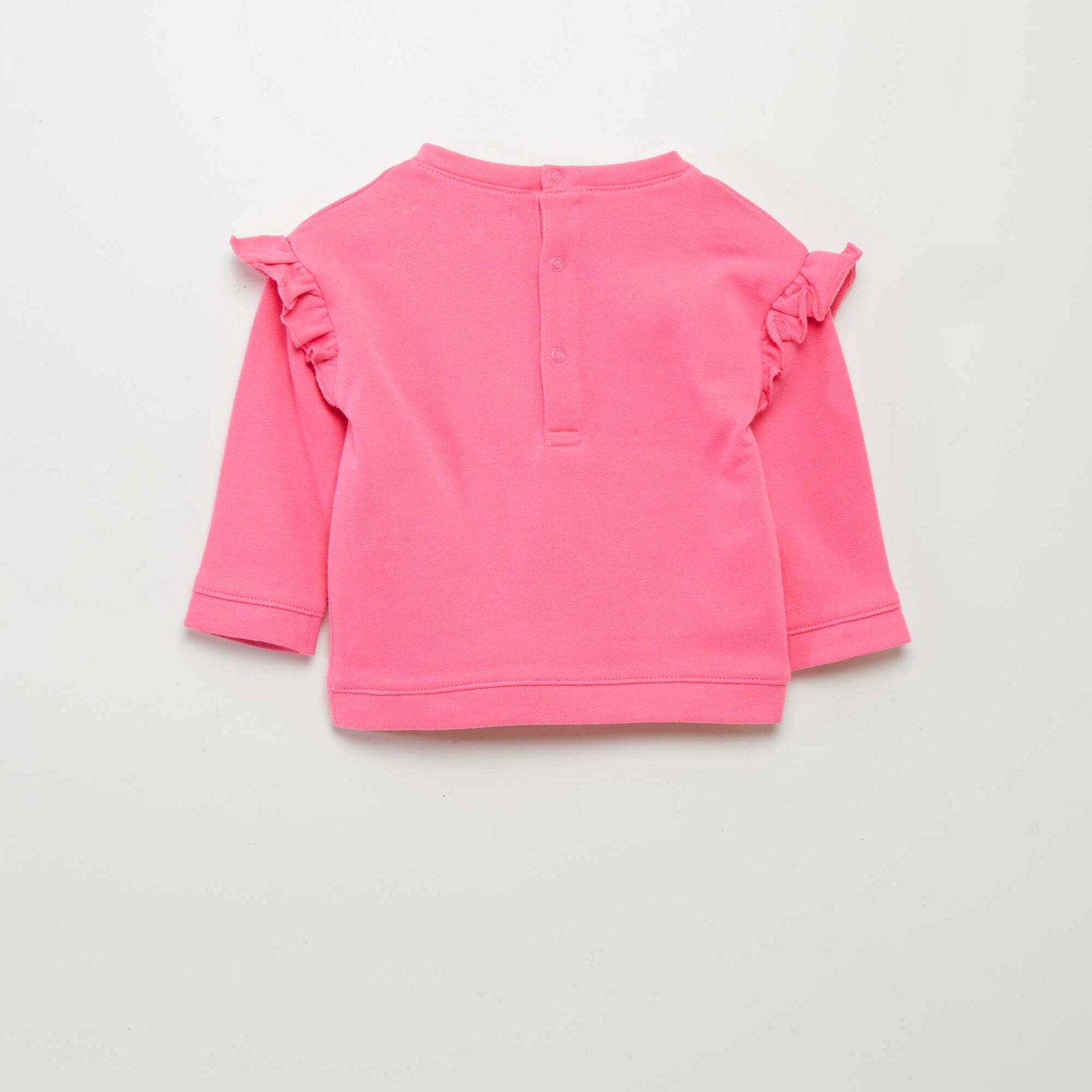 Sweat molletonn volants rose