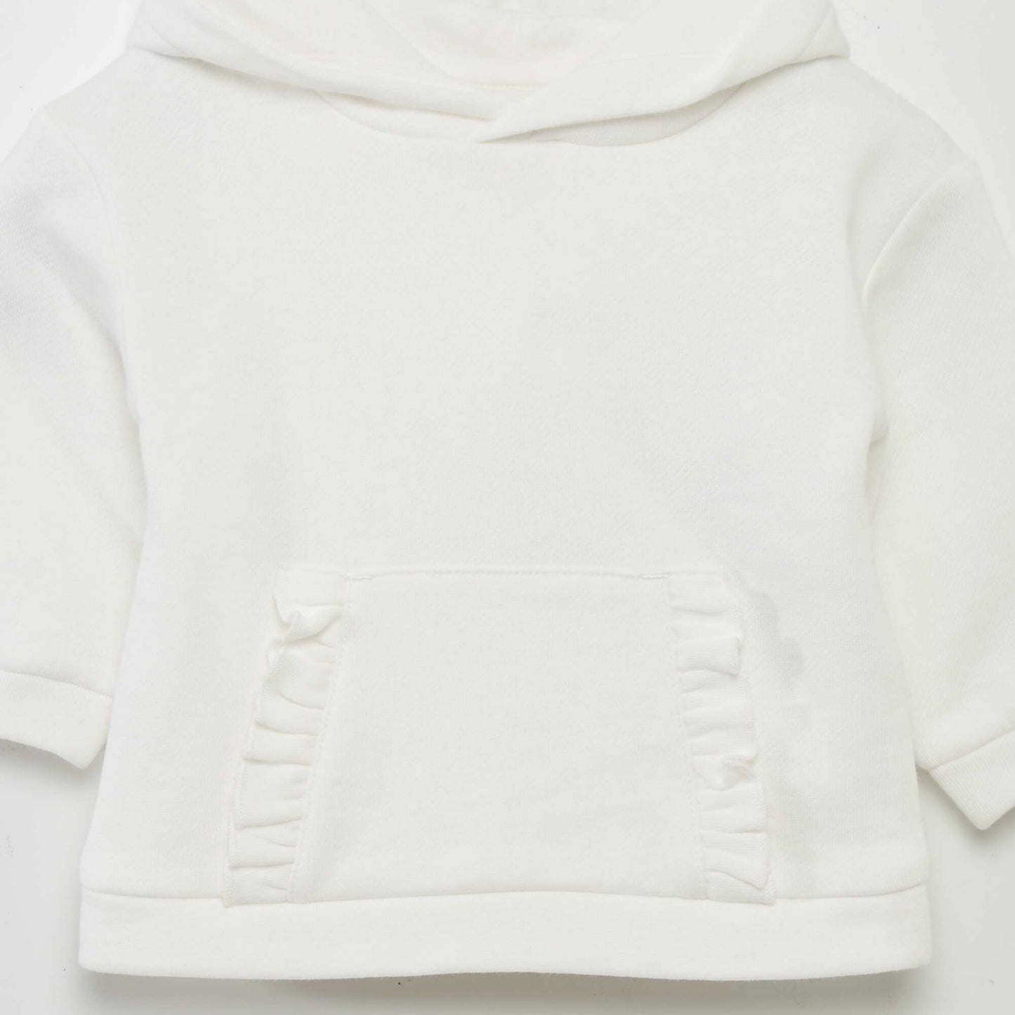 Sweat   capuche uni en molleton blanc