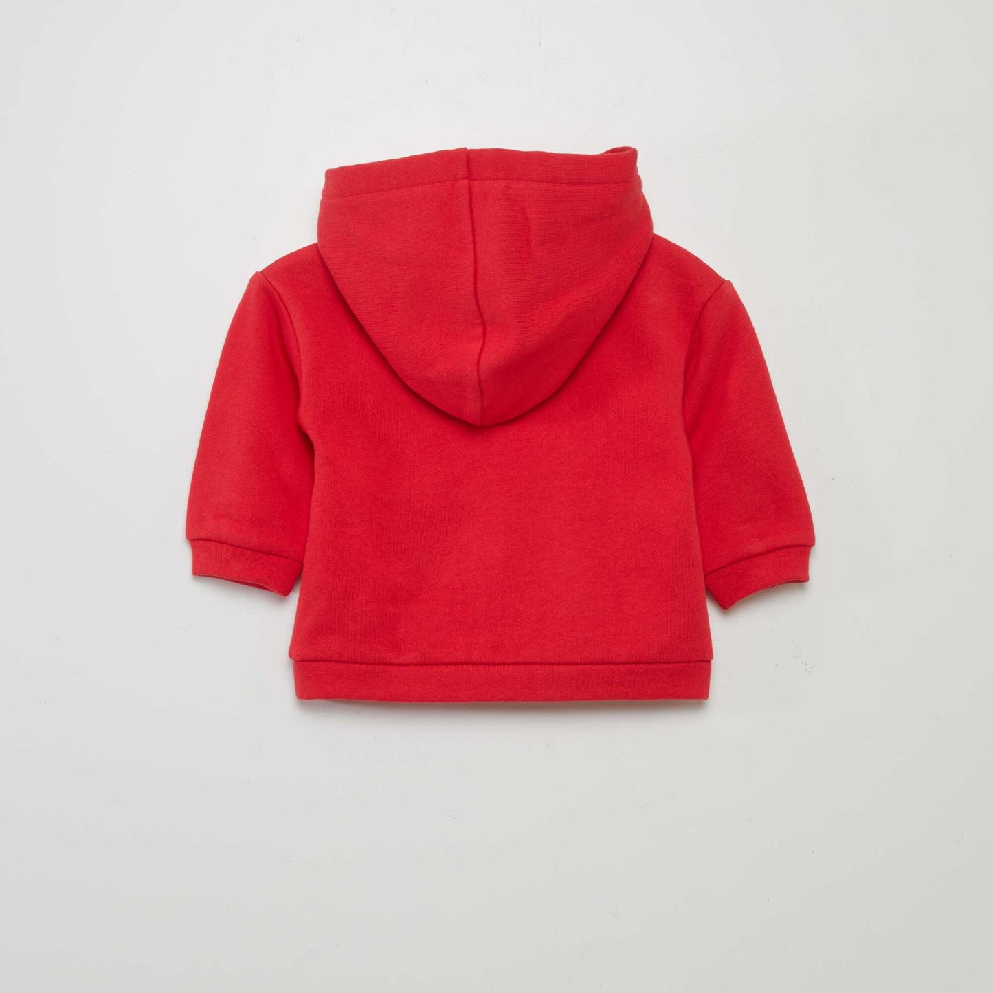 Sweat   capuche uni en molleton Rouge