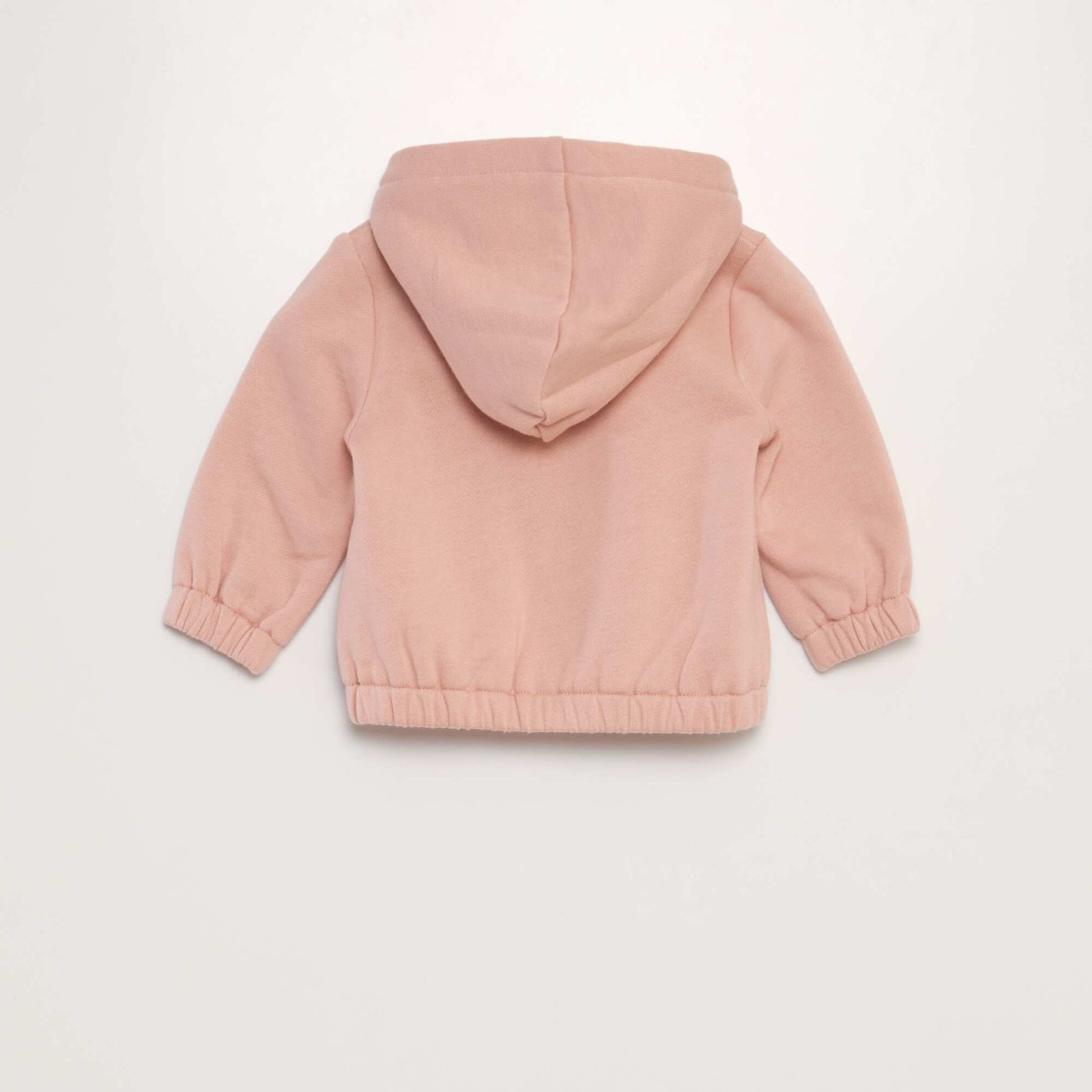 Sweat capuche zipp en molleton chaud Rose