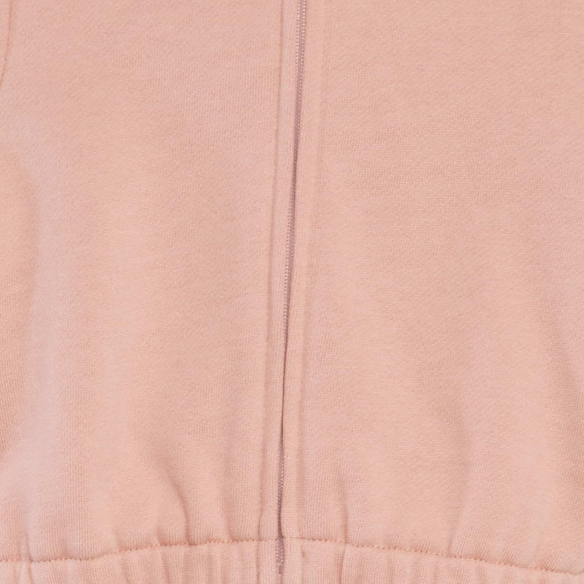 Sweat capuche zipp en molleton chaud Rose