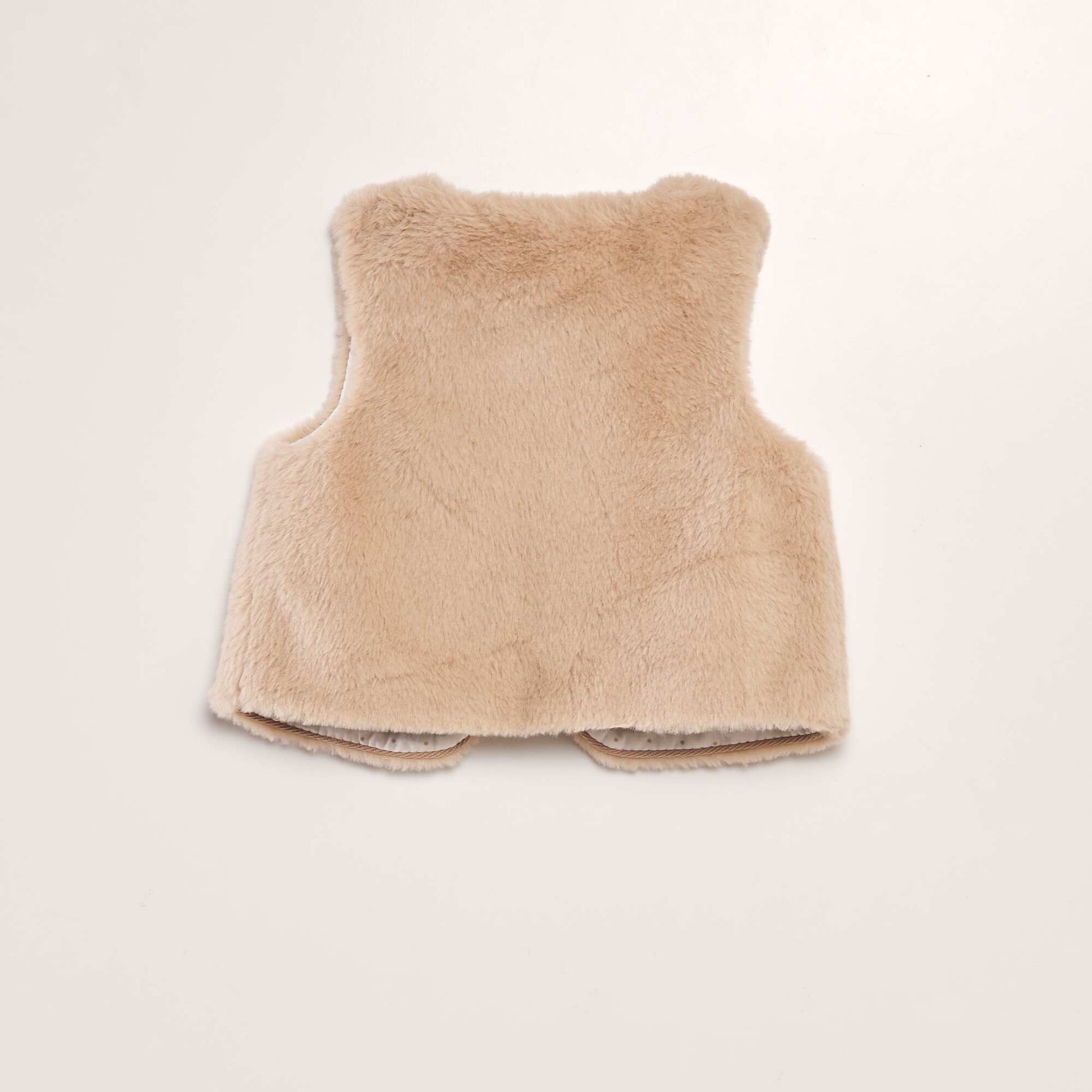 Veste sans manches en fausse fourrure Beige