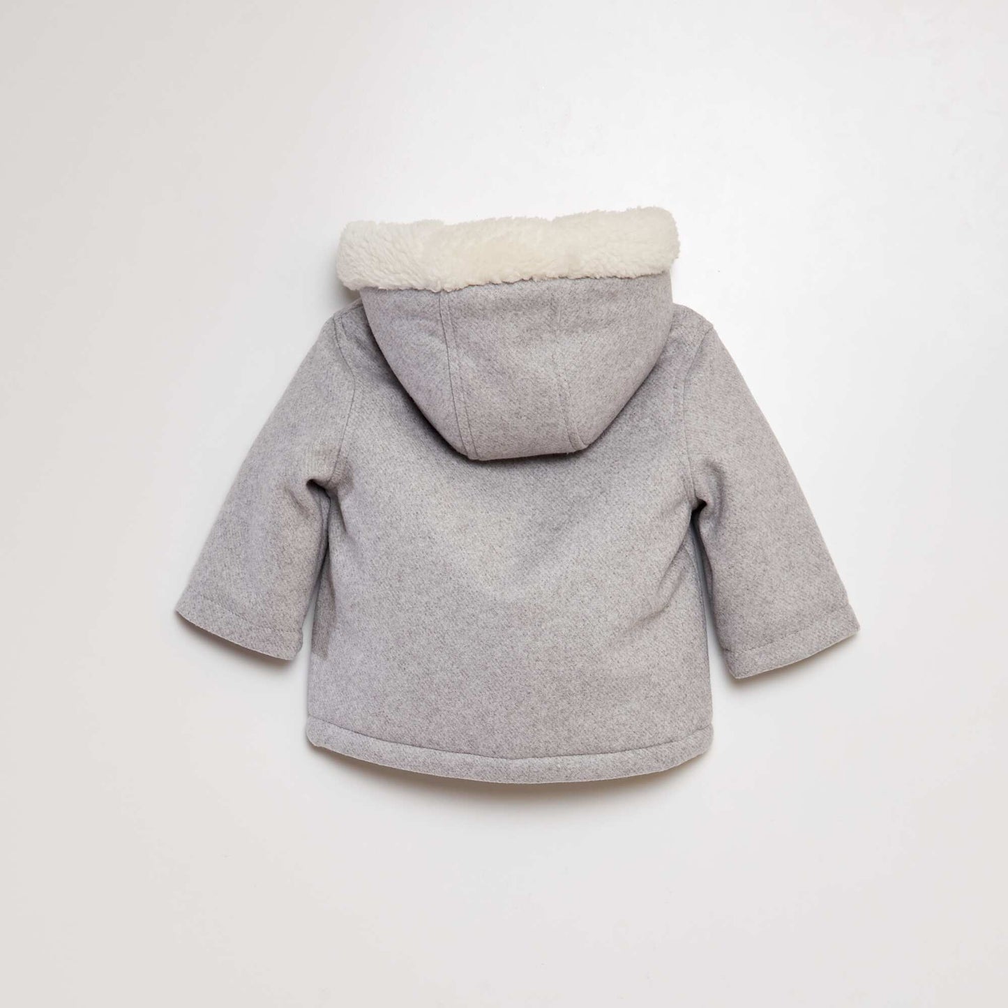 Manteau fa on lainage doubl  sherpa Gris