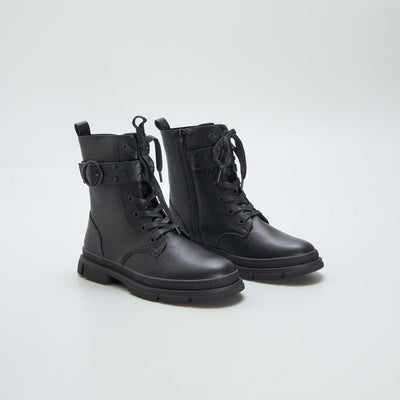 Bottes lacets et fermeture Noir