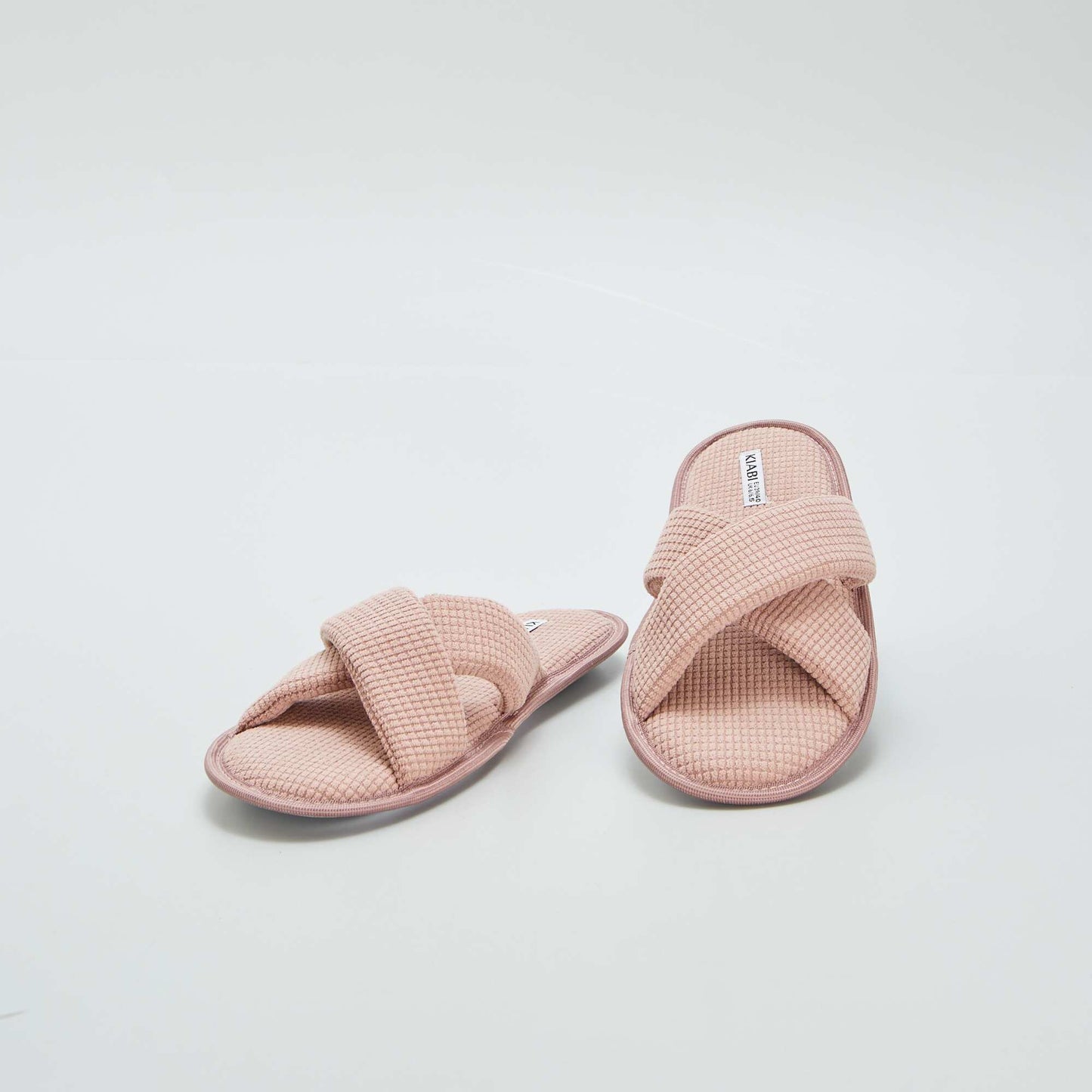 Chaussons mules en gaze de coton Rose