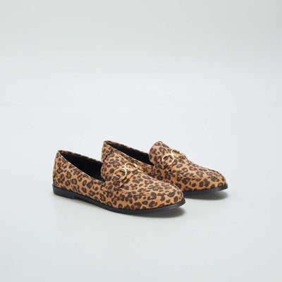Mocassins semelle plate imprim l opard L opard