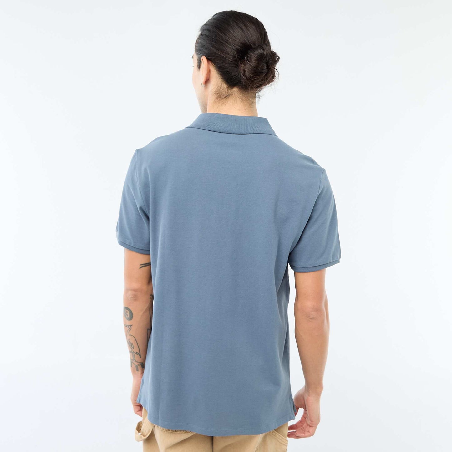 Polo en piqué de coton BLEU