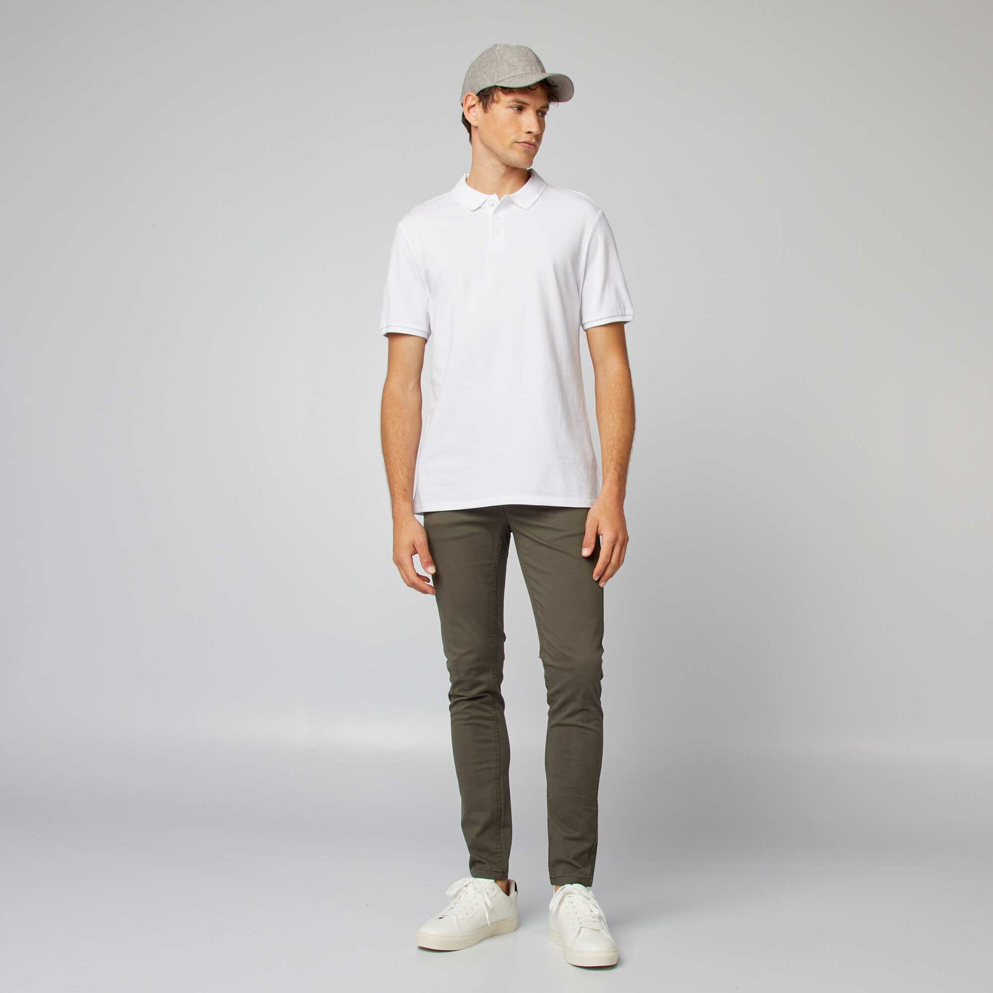 Polo en piqu de coton blanc