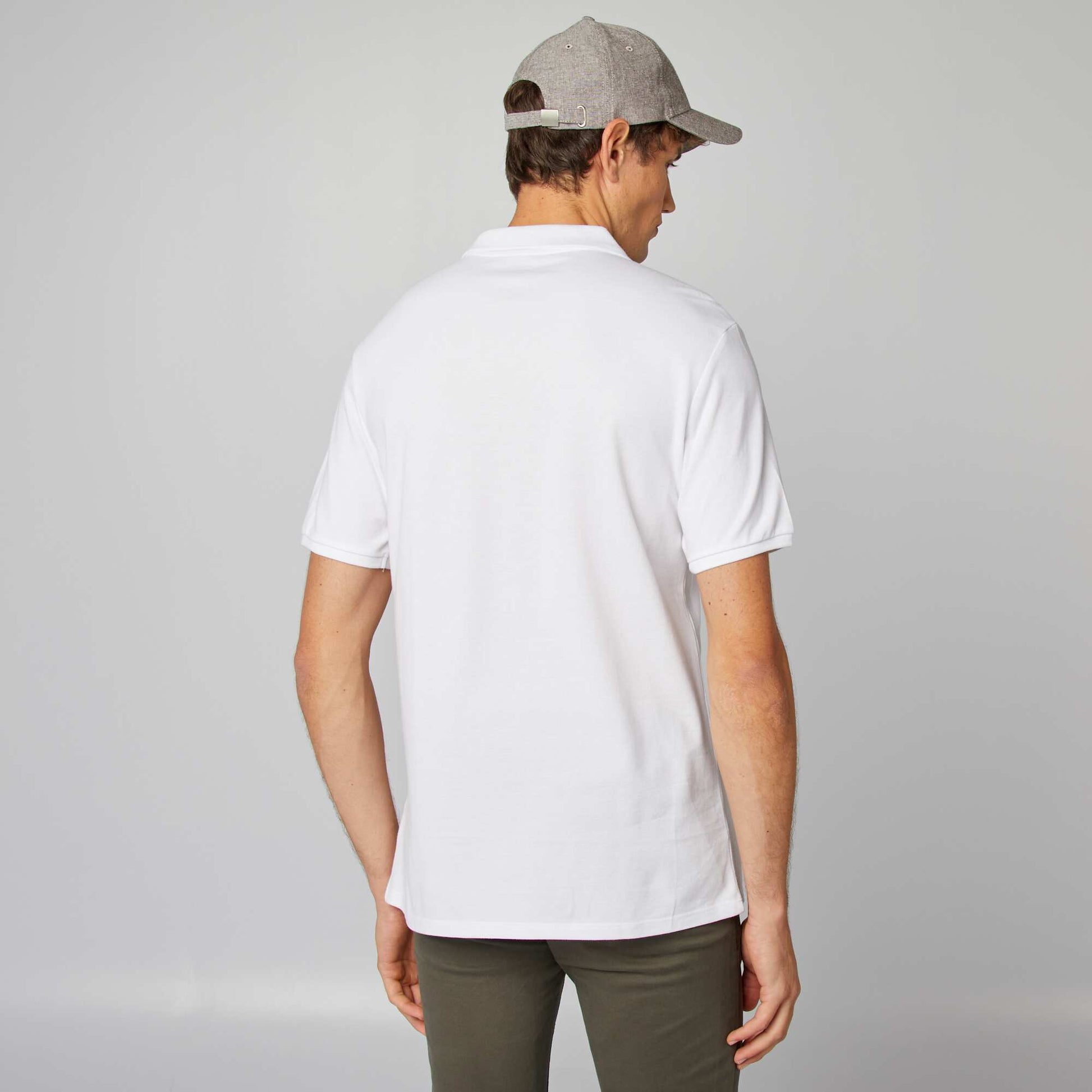 Polo en piqu de coton blanc