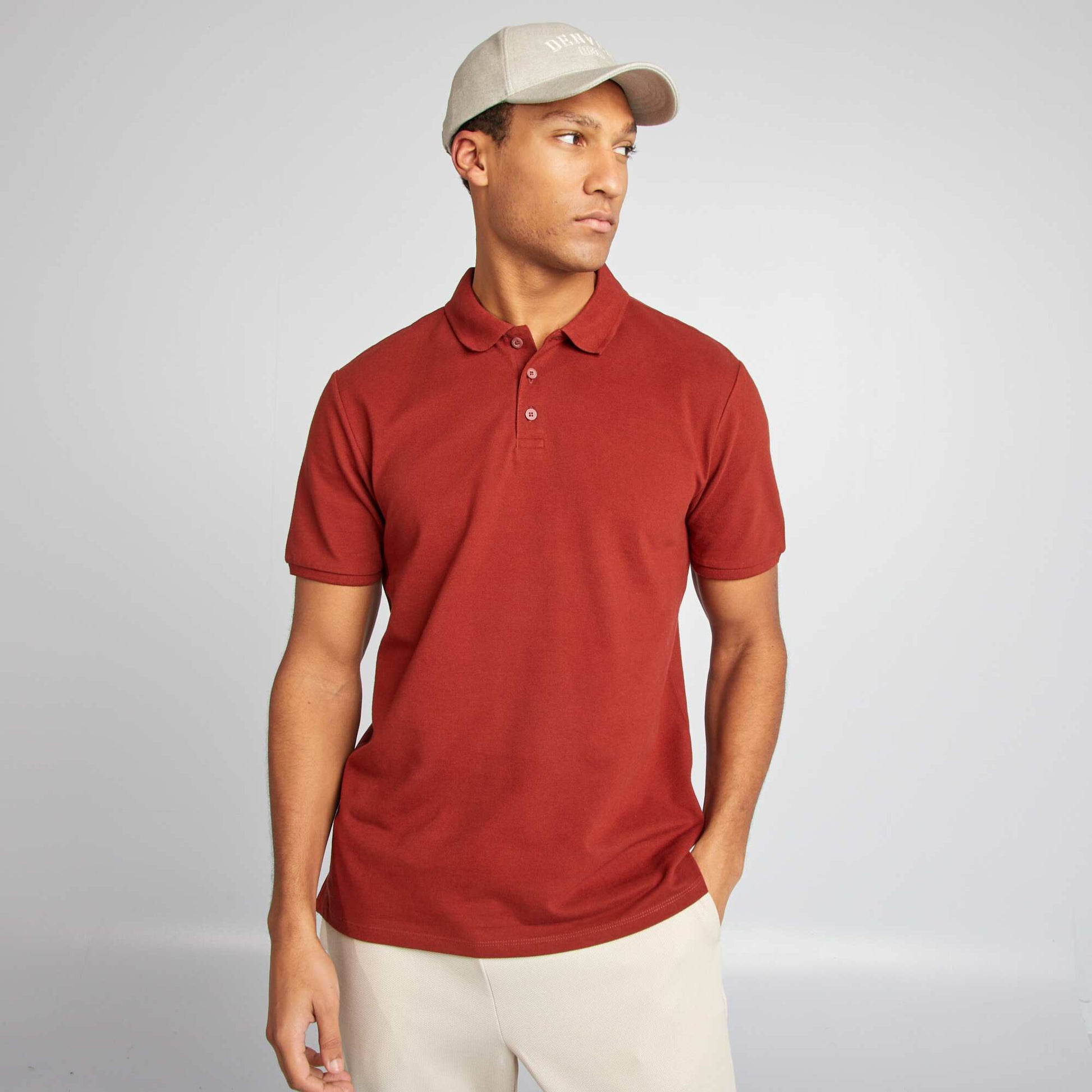 Polo en piqué de coton ORANGE