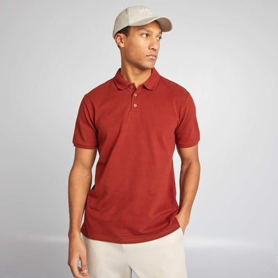 Polo en piqué de coton ORANGE