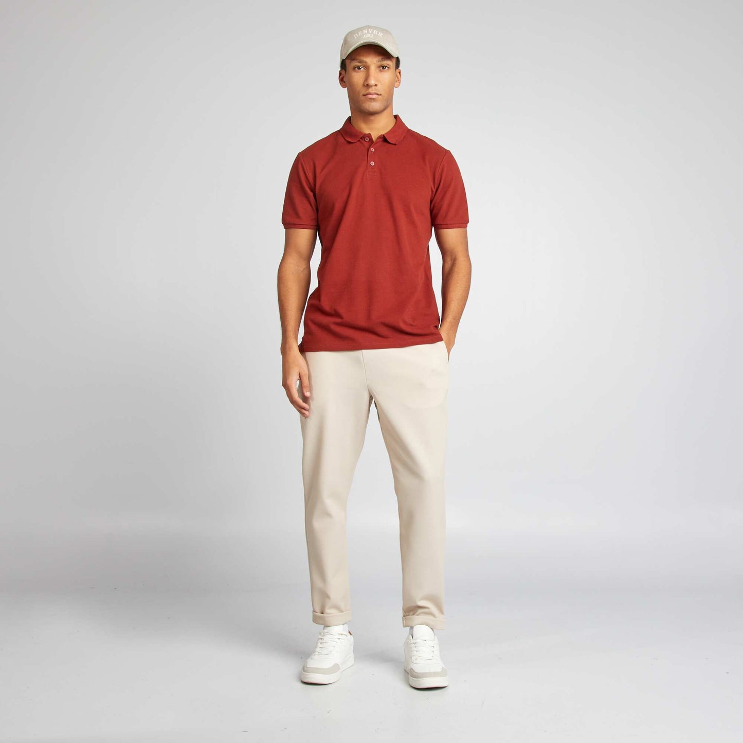 Polo en piqué de coton ORANGE