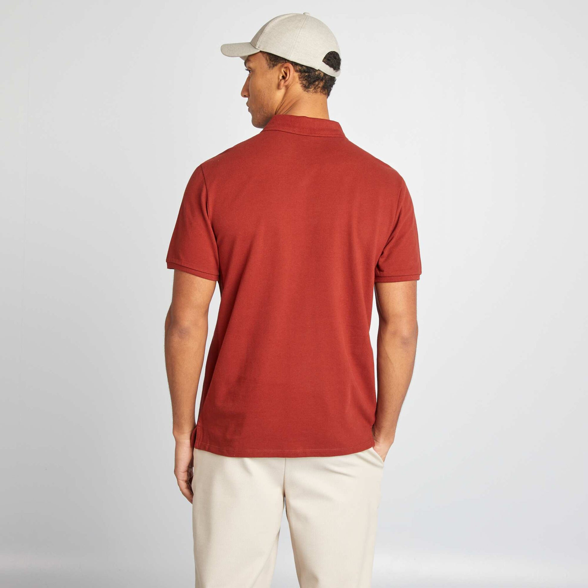 Polo en piqué de coton ORANGE