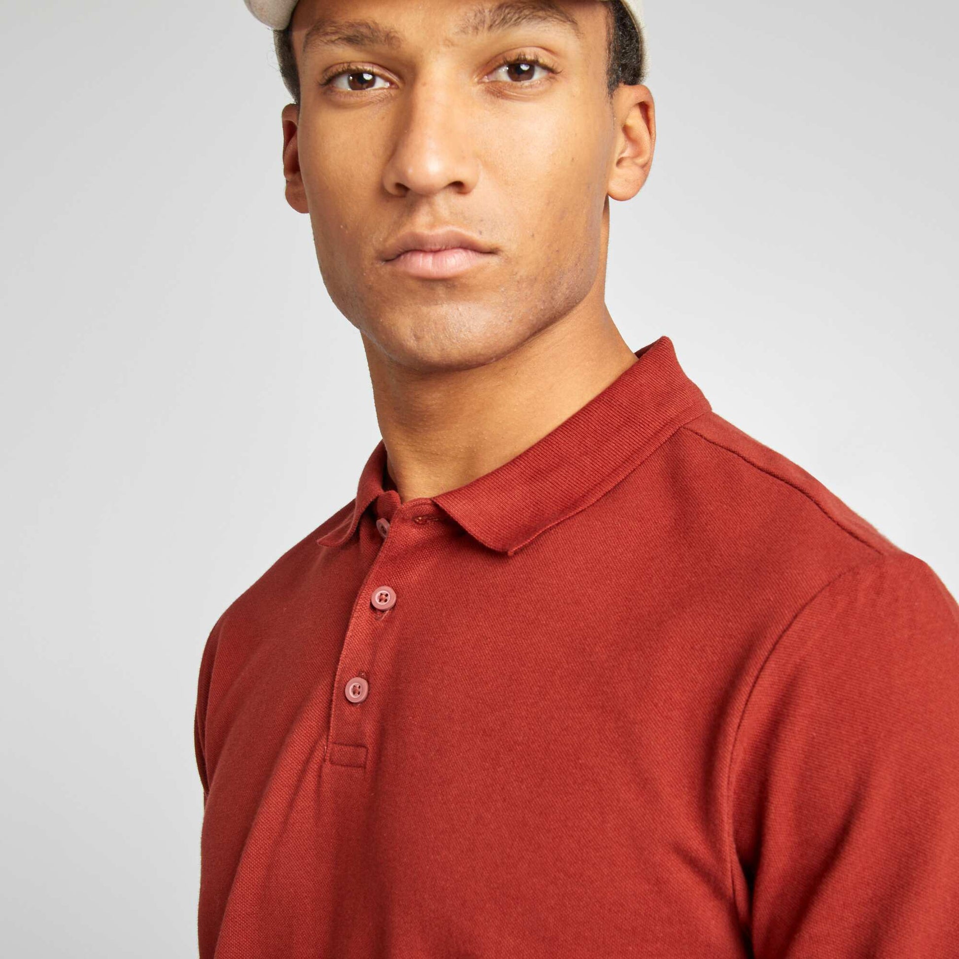 Polo en piqué de coton ORANGE